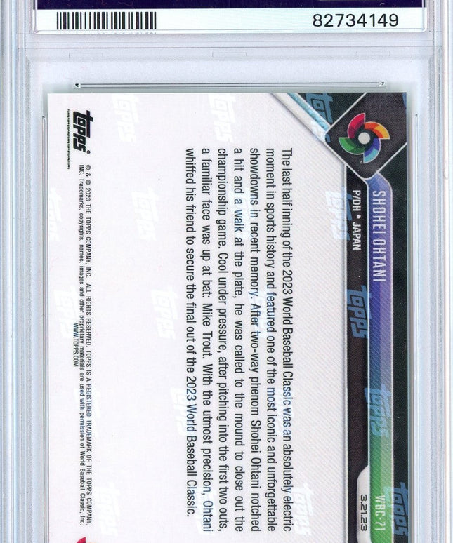 Graded 2023 Topps Now Shohei Ohtani #WBC71 World Baseball Classic Baseball Card PSA 10 Gem Mint