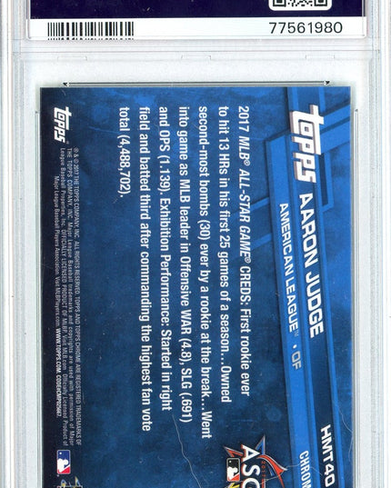 Graded 2017 Topps Chrome Aaron Judge #HMT40 Update Rookie RC Baseball Card PSA 10 Gem Mint
