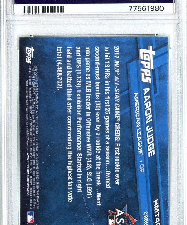 Graded 2017 Topps Chrome Aaron Judge #HMT40 Update Rookie RC Baseball Card PSA 10 Gem Mint