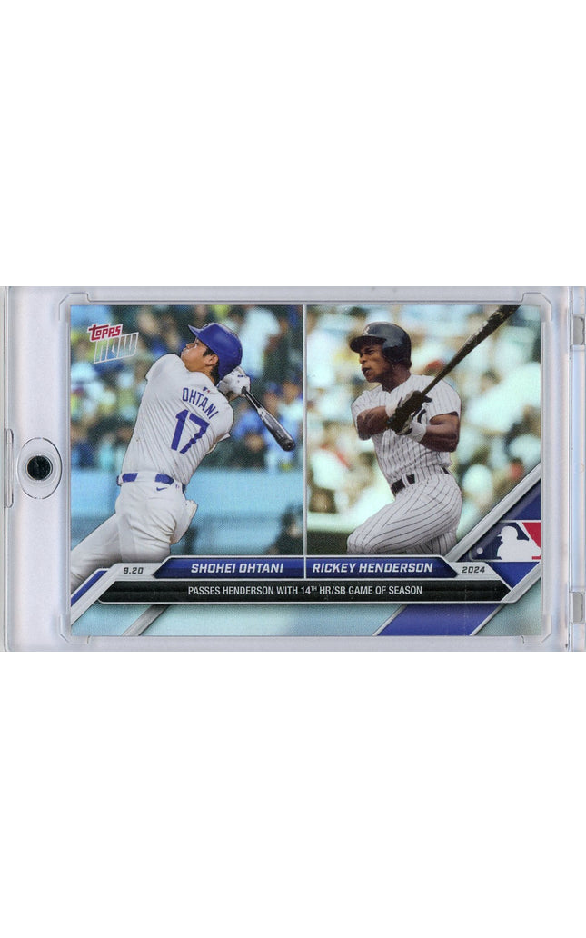 2024 Topps Now Shohei Ohtani #731SP Passes Henderson With 14th HR/SB Game Baseball Card