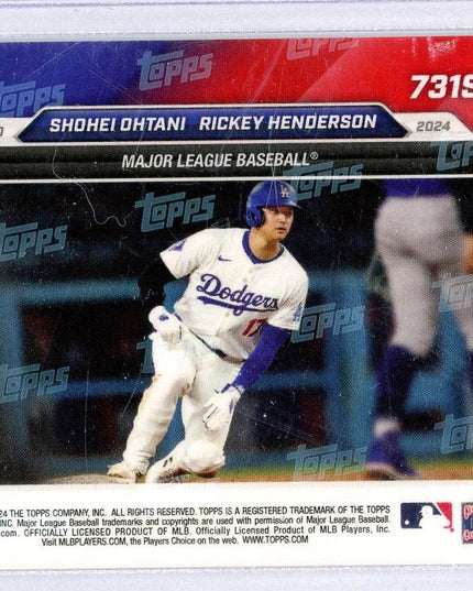 2024 Topps Now Shohei Ohtani #731SP Passes Henderson With 14th HR/SB Game Baseball Card