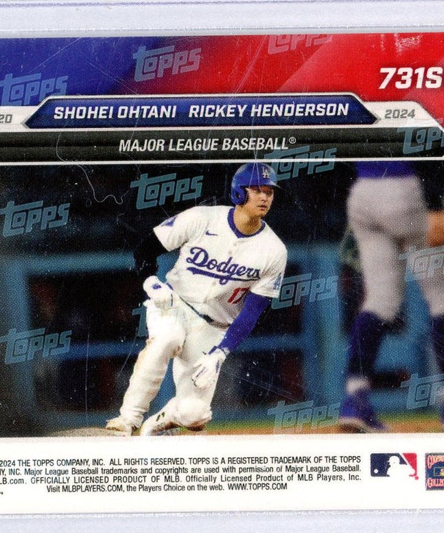 2024 Topps Now Shohei Ohtani #731SP Passes Henderson With 14th HR/SB Game Baseball Card
