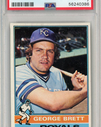 Graded 1976 Topps George Brett #19 2nd Year Baseball Card PSA 7 Near Mint
