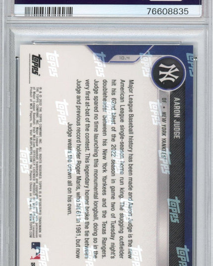 Graded 2022 Topps Now Aaron Judge #1012 62nd Home Run HR Record Baseball Card PSA 10 Gem Mint