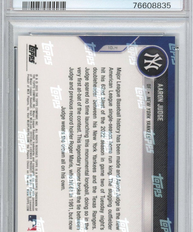 Graded 2022 Topps Now Aaron Judge #1012 62nd Home Run HR Record Baseball Card PSA 10 Gem Mint