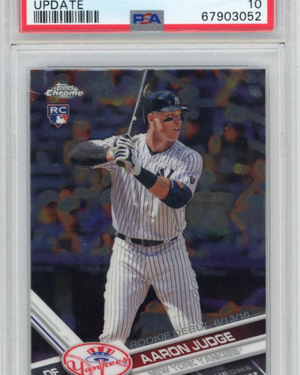 Graded 2017 Topps Chrome Aaron Judge #HMT50 Update Rookie RC Baseball Card PSA 10 Gem Mint