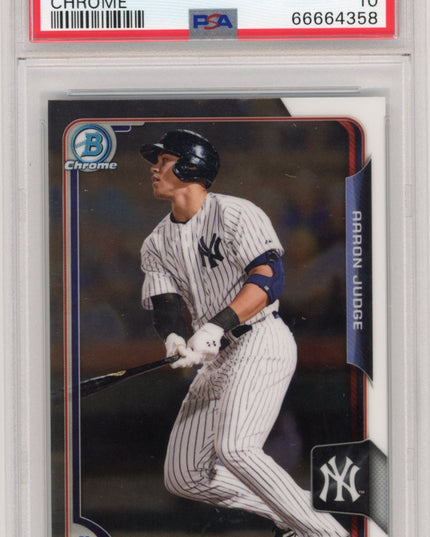Graded 2015 Bowman Draft Aaron Judge #150 Chrome Rookie RC Baseball Card PSA 10 Gem Mint