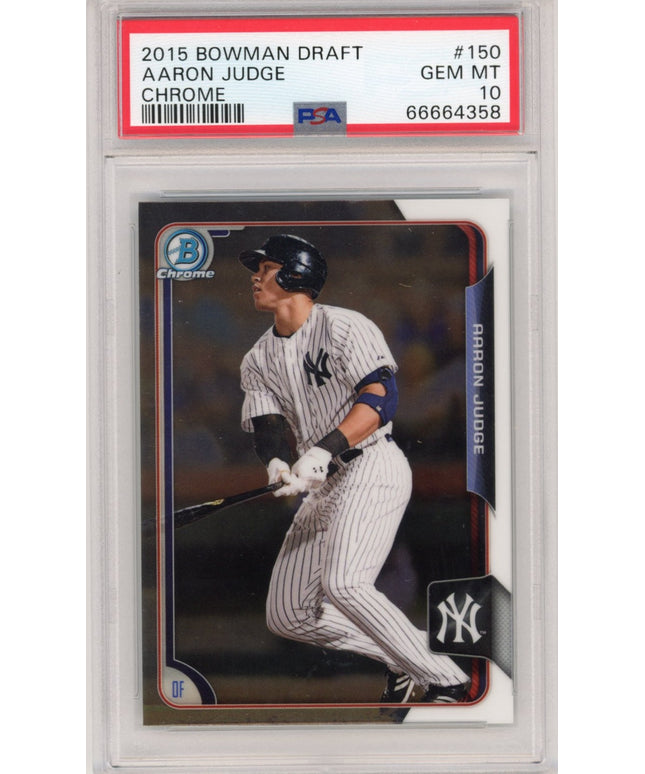 Graded 2015 Bowman Draft Aaron Judge #150 Chrome Rookie RC Baseball Card PSA 10 Gem Mint