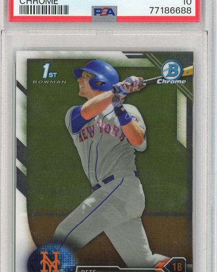 Graded 2016 Bowman Draft Pete Alonso #BDC92 Chrome Rookie RC Baseball Card PSA 10 Gem Mint