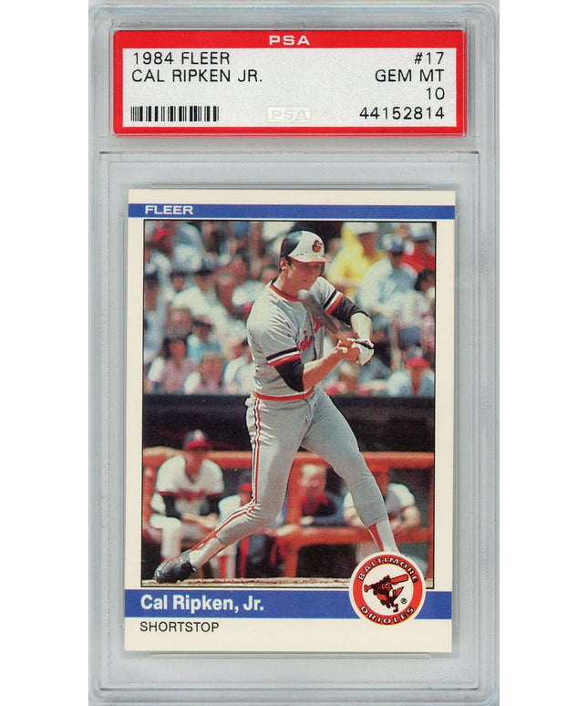 Graded 1984 Fleer Cal Ripken Jr. #17 Baseball Card PSA 10 Gem Mint