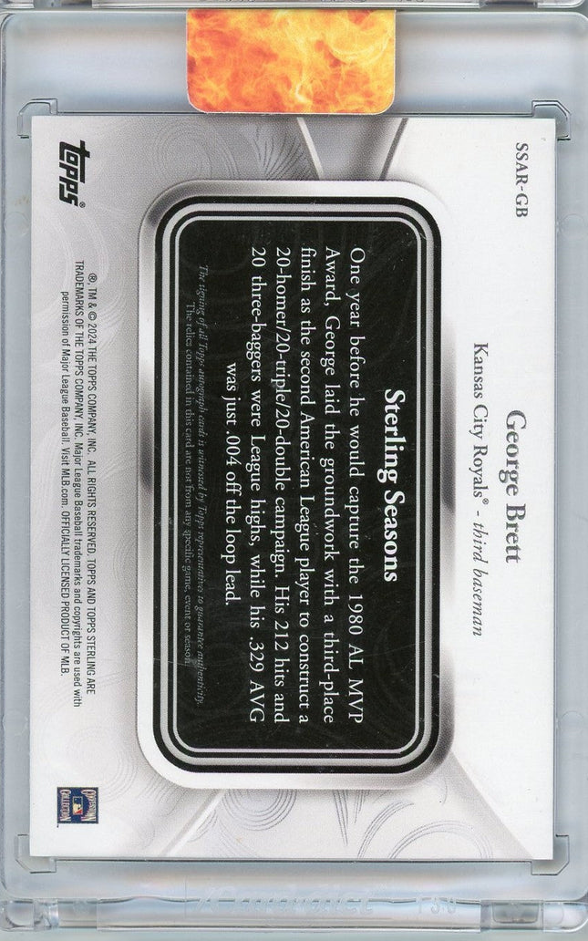 2024 Topps Sterling Sterling Season 1979 George Brett #SSAR-GB Game Used Memorabilia Autograph /25 Baseball Card