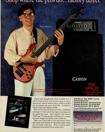 CARVIN AMPS - BUNNY BRUNEL - Print Advertisement