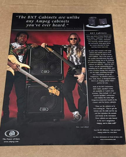AMPEG AMPS - VICTOR WOOTEN & STEVE BAILEY - 2001 Print Advertisement