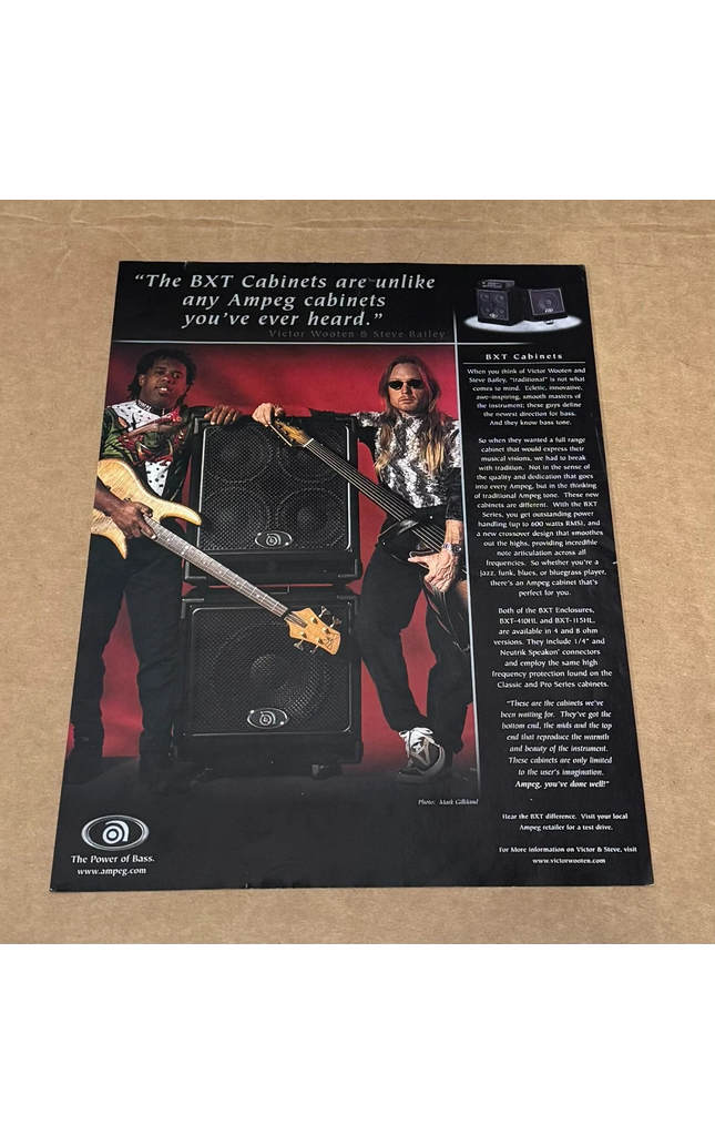 AMPEG AMPS - VICTOR WOOTEN & STEVE BAILEY - 2001 Print Advertisement