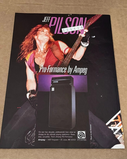 AMPEG AMPS - Jeff Pilson of Dokken - 1989 Print Advertisement