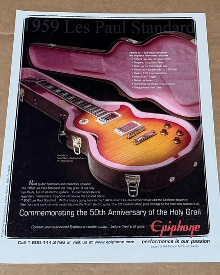 EPIPHONE GUITARS - 1959 LES PAUL STANDARD - 2010 Print Advertisement