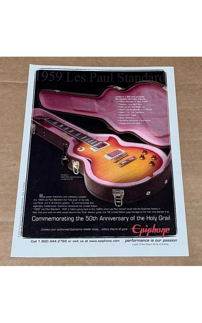 EPIPHONE GUITARS - 1959 LES PAUL STANDARD - 2010 Print Advertisement