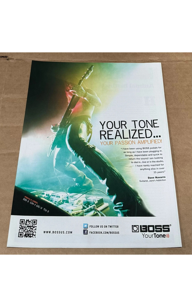 BOSS PEDALS - DAVE NAVARRO of JANE'S ADDICTION - 2012 Print Ad