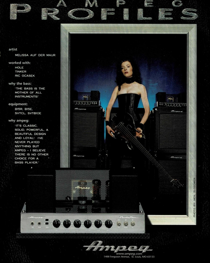 AMPEG AMPS - Melissa Auf Der Maur of Hole Tinker Ocasek - 1999 Print Ad