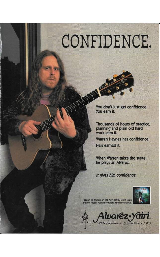 ALVAREZ-YAIRI GUITARS - WARREN HAYNES of GOV'T MULE - Print Advertisement