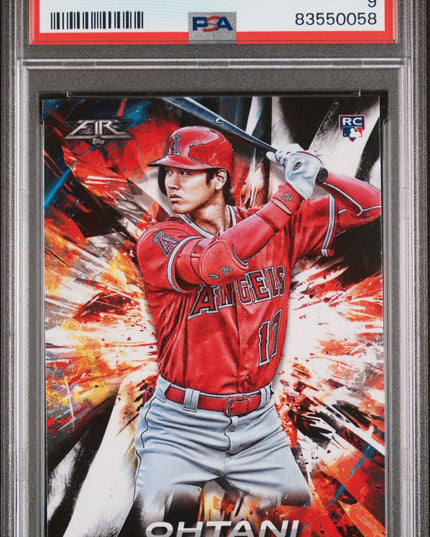 Graded 2018 Topps Fire Shohei Ohtani #150 Rookie RC Baseball Card PSA 9 Mint