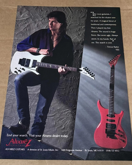 ALVAREZ ELECTRIC GUITARS - TREVOR RABIN of YES - 1993 Print Advertisement
