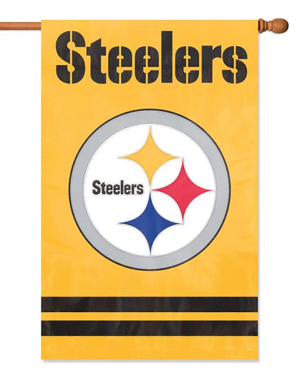 Party Animal Pittsburgh Steelers Banner NFL Flag, Yellow 44" x 28"