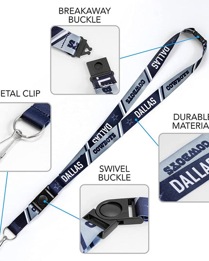 Baltimore Ravens Lanyard Keychain Double Sided Breakaway Safety Design Adult 18 Inch