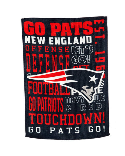 New England Patriots Premium Double Sided Garden Flag Banner, Fan Rules Design, 13x18 Inch, Display Stand Sold Seperately, Officially Licensed