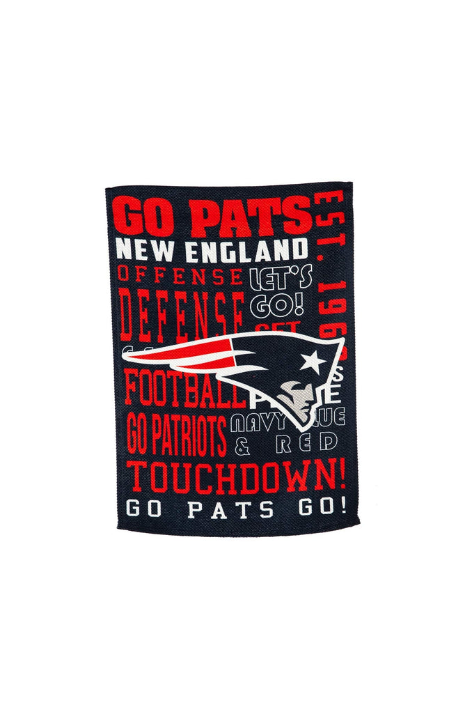 New England Patriots Premium Double Sided Garden Flag Banner, Fan Rules Design, 13x18 Inch, Display Stand Sold Seperately, Officially Licensed