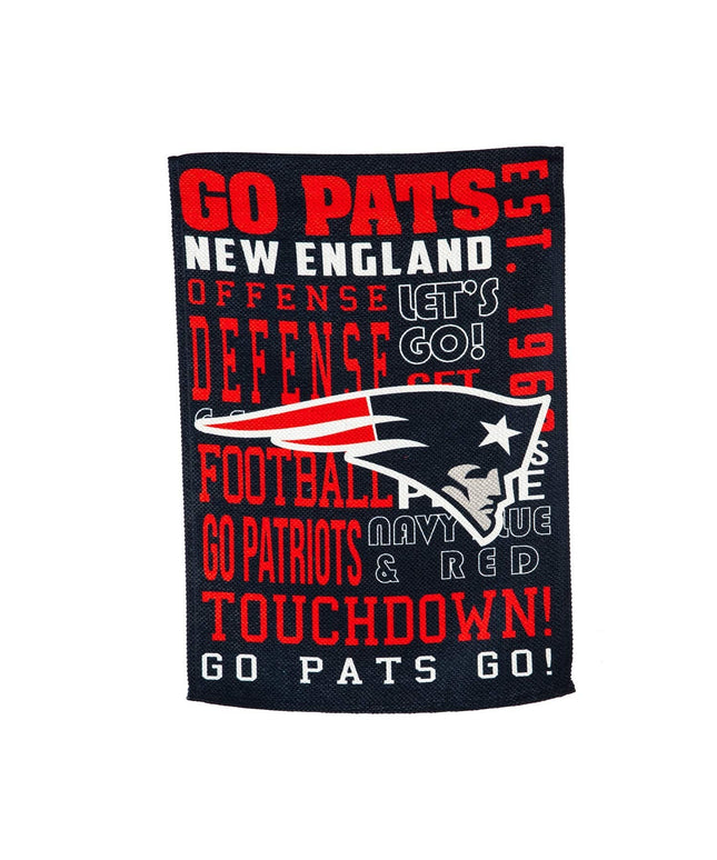 New England Patriots Premium Double Sided Garden Flag Banner, Fan Rules Design, 13x18 Inch, Display Stand Sold Seperately, Officially Licensed