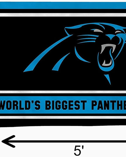 Carolina Panthers 3x5 Feet Flag Banner, World's Biggest Fan, Metal Grommets, Single Sided, Indoor or Outdoor Use