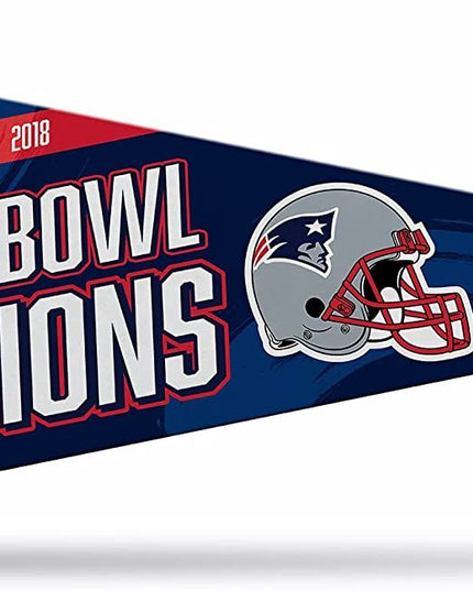 New England Patriots 6-Time Super Bowl Champions  Soft Felt Pennant, 12x30 Inch