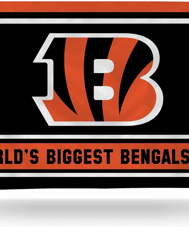 Cincinnati Bengals 3x5 Feet Flag Banner, World's Biggest Fan, Metal Grommets, Single Sided, Indoor or Outdoor Use