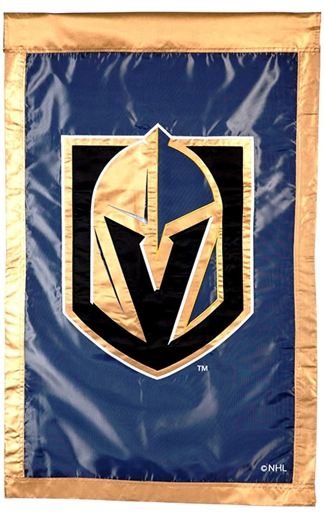 Vegas Golden Knights Premium Double Sided House Flag Banner, Embroidered Applique, 28x44 Inch, Display Pole Sold Separately