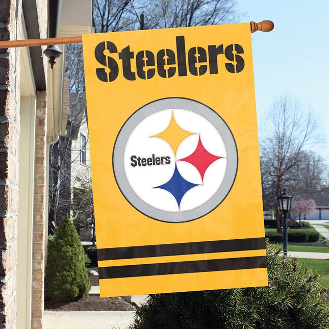 Party Animal Pittsburgh Steelers Banner NFL Flag, Yellow 44" x 28"