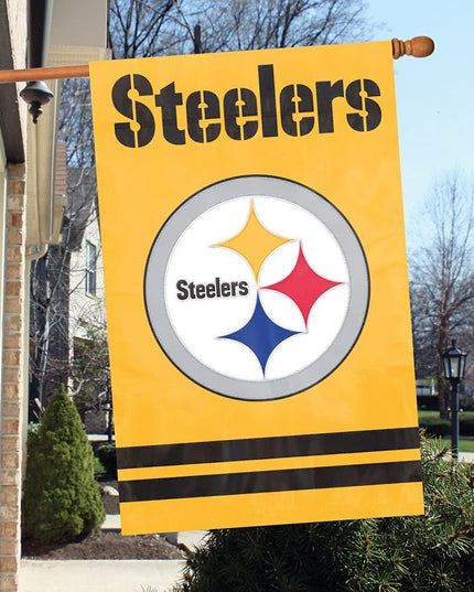 Party Animal Pittsburgh Steelers Banner NFL Flag, Yellow 44" x 28"