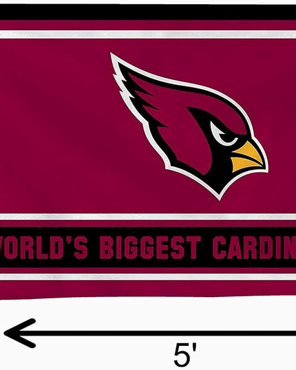 Arizona Cardinals 3x5 Feet Flag Banner, World's Biggest Fan, Metal Grommets, Single Sided, Indoor or Outdoor Use