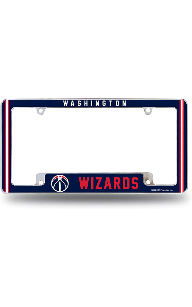 Washington Wizards Metal License Plate Frame Chrome Tag Cover Alternate Design 6x12 Inch