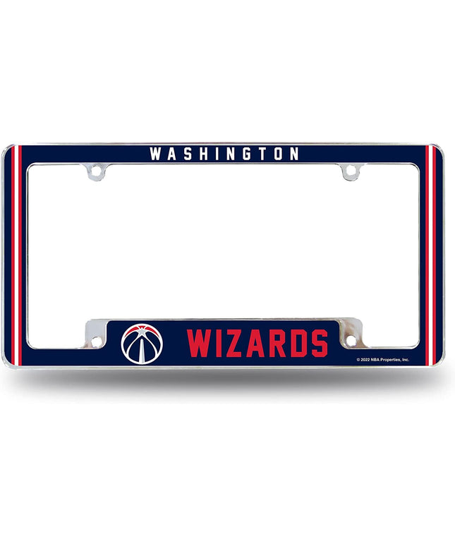 Washington Wizards Metal License Plate Frame Chrome Tag Cover Alternate Design 6x12 Inch