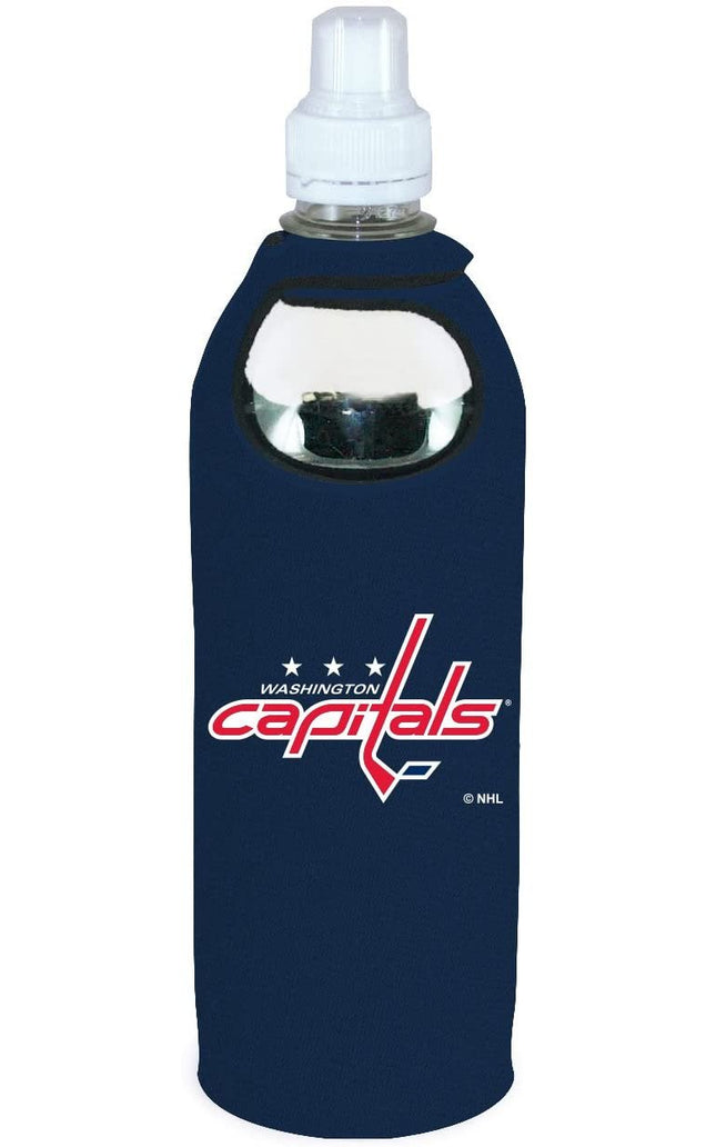 Washington Capitals 1/2 Liter Water Bottle Neoprene Beverage Insulator Holder Cooler with Clip Hockey