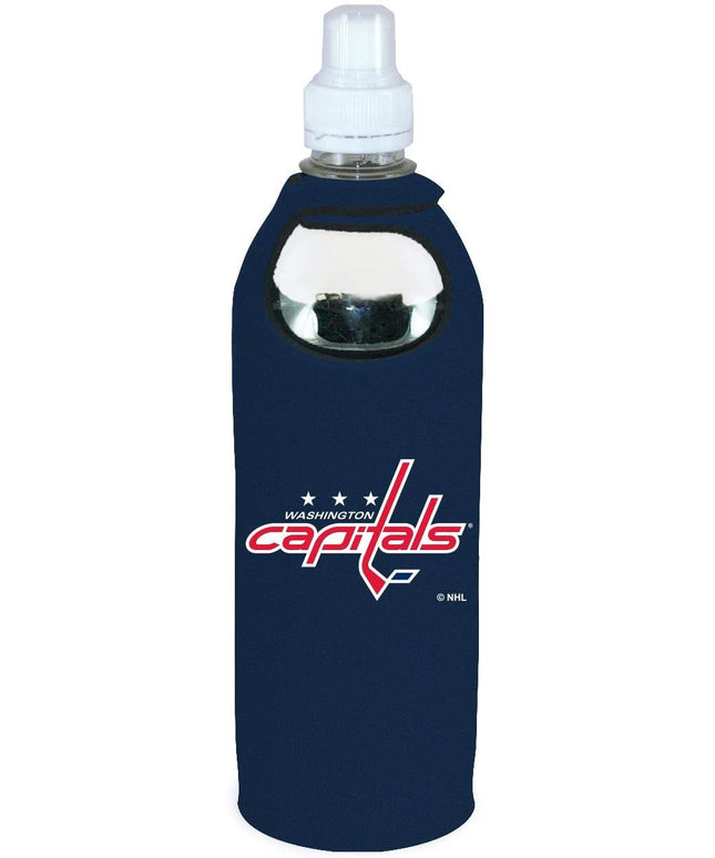 Washington Capitals 1/2 Liter Water Bottle Neoprene Beverage Insulator Holder Cooler with Clip Hockey