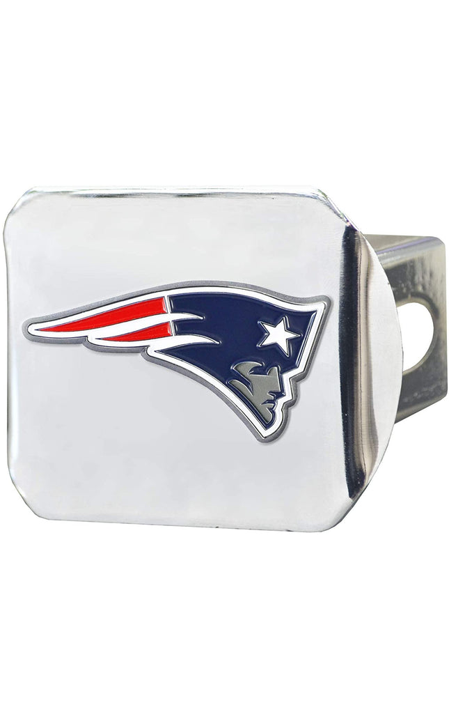 New England Patriots Hitch Cover Solid Metal with Raised Color Metal Emblem 2" Square Type III