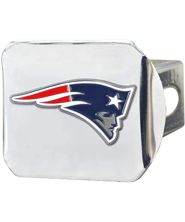 New England Patriots Hitch Cover Solid Metal with Raised Color Metal Emblem 2" Square Type III