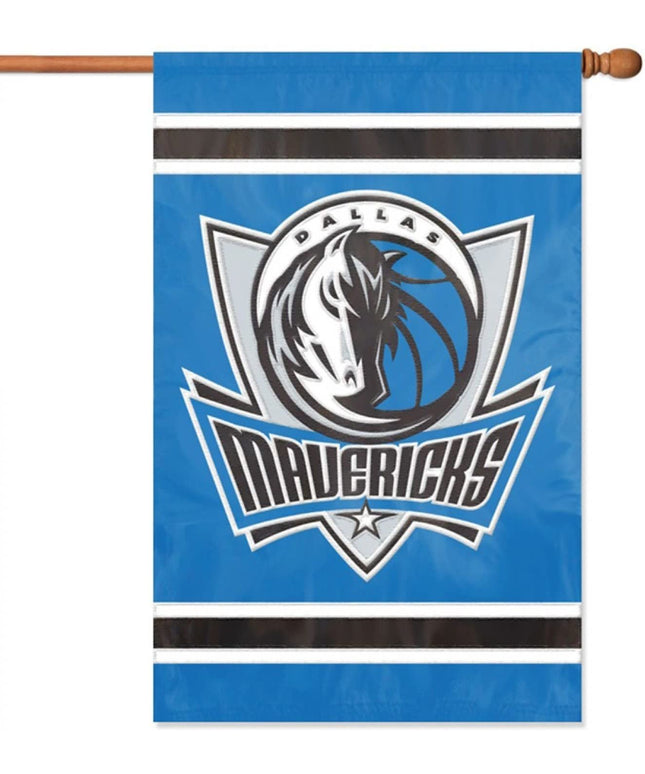 Dallas Mavericks Premium Double Sided House Banner Flag, 28x44 Inch, Applique Emroidered, Logo Design