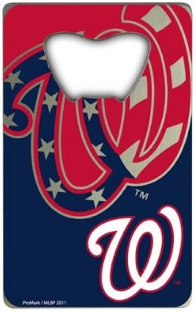 Washington Nationals Heavy Duty Metal Bottle Opener Credit Card Size 2 x 3.25 Inch
