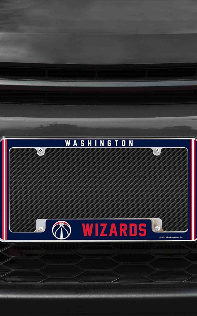 Washington Wizards Metal License Plate Frame Chrome Tag Cover Alternate Design 6x12 Inch