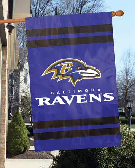 Baltimore Ravens Double Sided Banner Flag Embroidered Applique 44x28 Inch