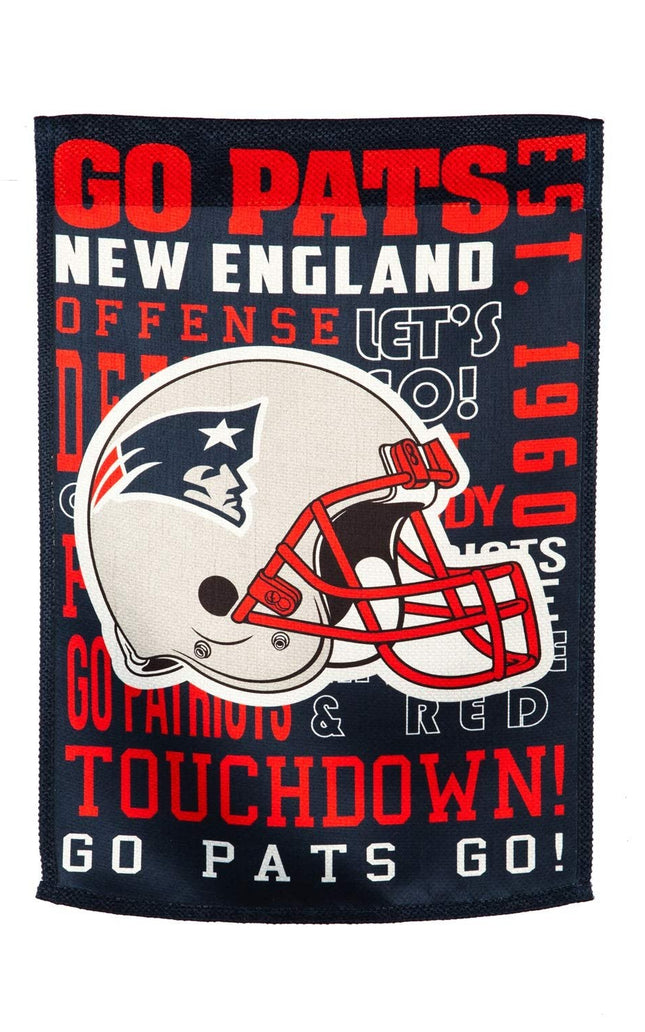 New England Patriots Premium Double Sided Garden Flag Banner, Fan Rules Design, 13x18 Inch, Display Stand Sold Seperately, Officially Licensed