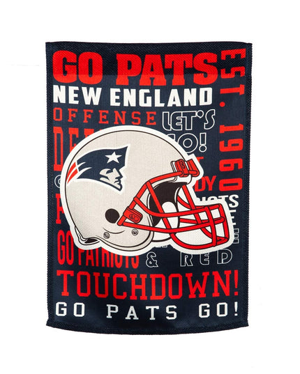 New England Patriots Premium Double Sided Garden Flag Banner, Fan Rules Design, 13x18 Inch, Display Stand Sold Seperately, Officially Licensed